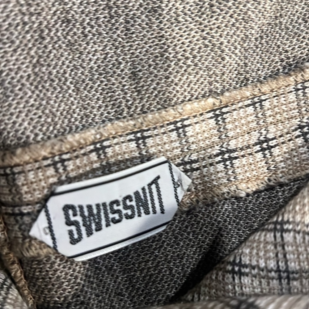 Vintage 1950s/1960s Women’s Battelstein’s Tan Checkered Wool Knit Suit Set - Picture 3 of 10